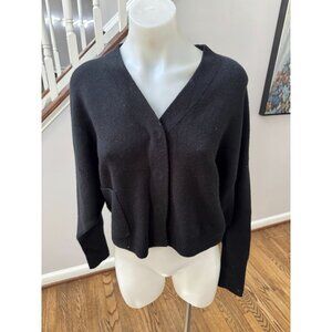 Christopher Fischer 100% Organic Cashmere Black Cardigan Sweater Size Medium